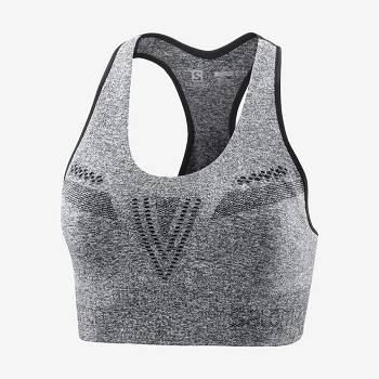 Grey Women's Salomon ESSENTIAL MOVE ON SEAMLESS Sports Bras | USA-L1228