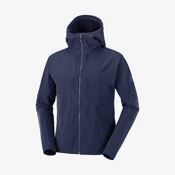 Navy Men's Salomon OUTPEAK SOFTSHELL Softshell Jackets | USA-N1099