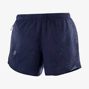 Navy Women's Salomon AGILE Shorts | USA-O1329