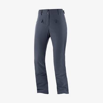 Navy Women's Salomon EDGE Ski Pants | USA-N1981