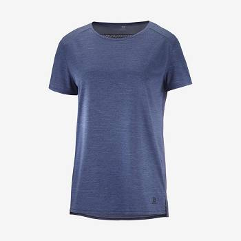 Navy Women's Salomon OUTLINE SUMMER T Shirts | USA-M1958