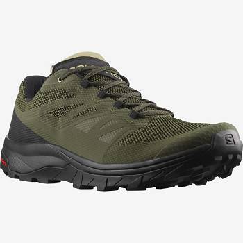 Olive / Black Men's Salomon OUTLINE GORE-TEX Hiking Shoes | USA-S2080