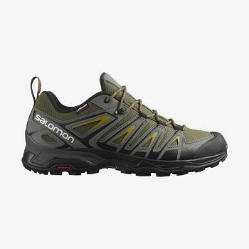 Olive / Black Men's Salomon X ULTRA PIONEER CLIMASALOMON™ WATERPROOF Hiking Shoes | USA-S1149