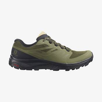 Olive Men's Salomon OUTLINE WIDE GORE-TEX Hiking Shoes | USA-A1031