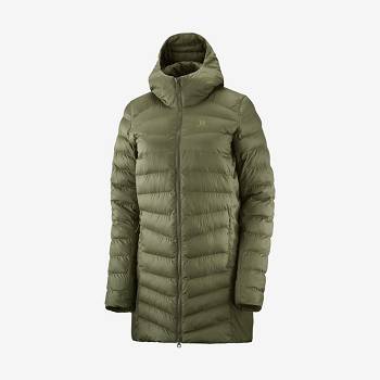 Olive Women's Salomon ESSENTIAL XWARM LONG Insulated Jackets | USA-M2364