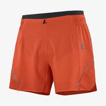 Orange Men's Salomon SENSE AERO 5'' Shorts | USA-M1531