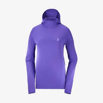 Purple Women's Salomon ESSENTIAL SEAMLESS Hoodie | USA-O2589