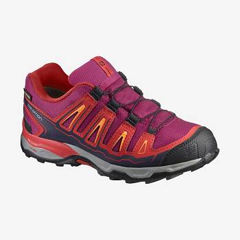 Red Kids' Salomon X-ULTRA MID GORE-TEX Hiking Shoes | USA-M1230