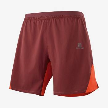 Red Men's Salomon CROSS 7'' NO LINER Shorts | USA-L1802