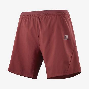 Red Men's Salomon CROSS 7'' Shorts | USA-O1672