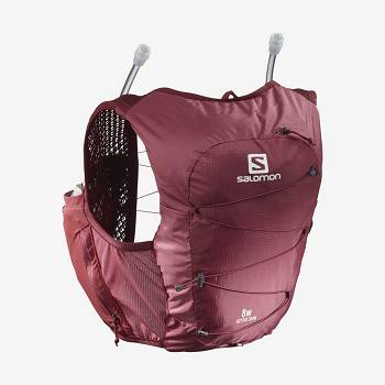 Red Women's Salomon ACTIVE SKIN 8 Running Packs | USA-L2026