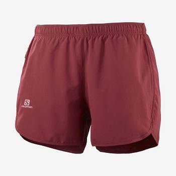 Red Women's Salomon AGILE Shorts | USA-S2220