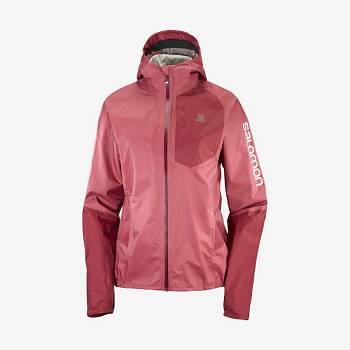 Red Women's Salomon BONATTI WATERPROOF Waterproof Jackets | USA-O1217