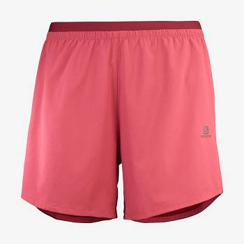 Red Women's Salomon CROSS 5'' Shorts | USA-N2401