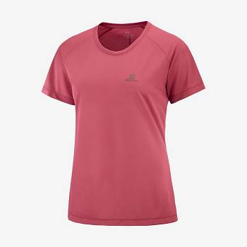 Red Women's Salomon CROSS REBEL T Shirts | USA-A1605