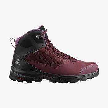 Red Women's Salomon OUTWARD GORE-TEX Hiking Boots | USA-N2128