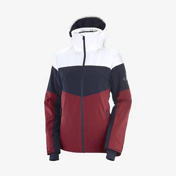 Red Women's Salomon SLALOM Ski Jackets | USA-O2575