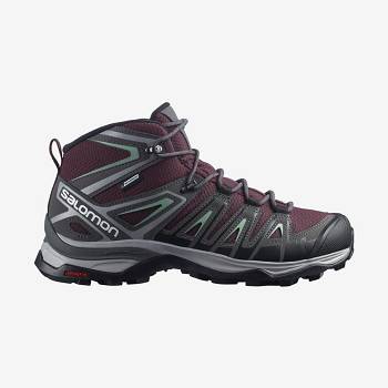 Red Women's Salomon X ULTRA PIONEER MID CLIMASALOMON™ WATERPROOF Hiking Boots | USA-M2287