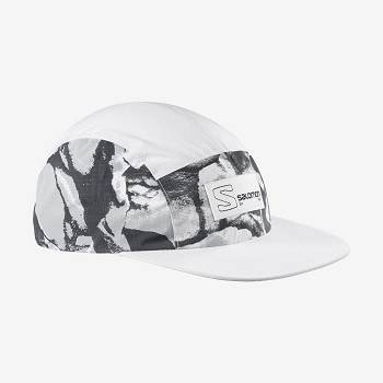 White Men's Salomon BONATTI WATERPROOF FIVE PANEL Hats | USA-M2567