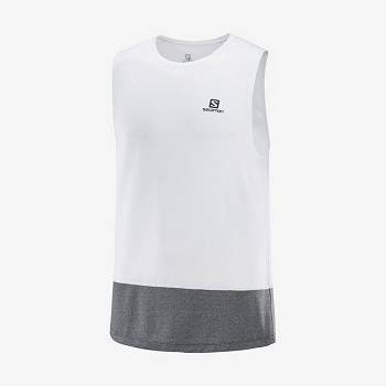 White Men's Salomon CROSS RUN T Shirts | USA-O1196