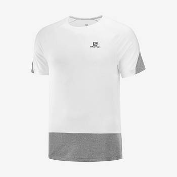 White Men's Salomon CROSS RUN T Shirts | USA-S1744