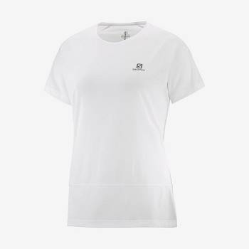 White Women's Salomon CROSS RUN T Shirts | USA-N2583