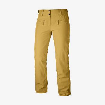 Yellow Women's Salomon EDGE Ski Pants | USA-L1774