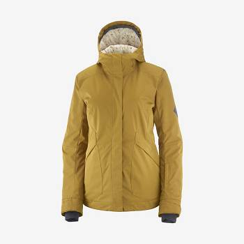 Yellow Women's Salomon SNOW REBEL Ski Jackets | USA-A1199